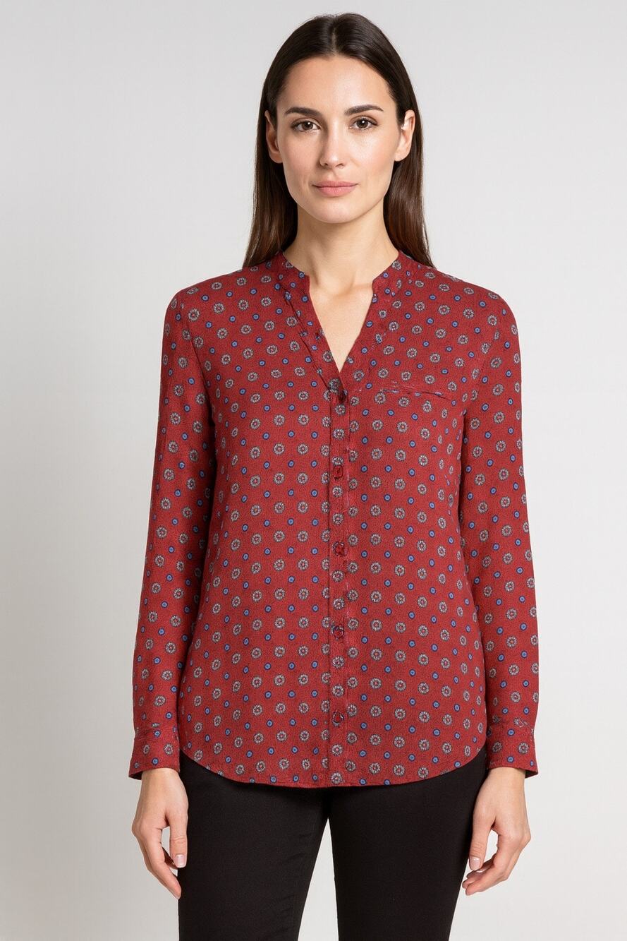 KUT From The Kloth Red Floral Print Button Down Blouse Women’s Small